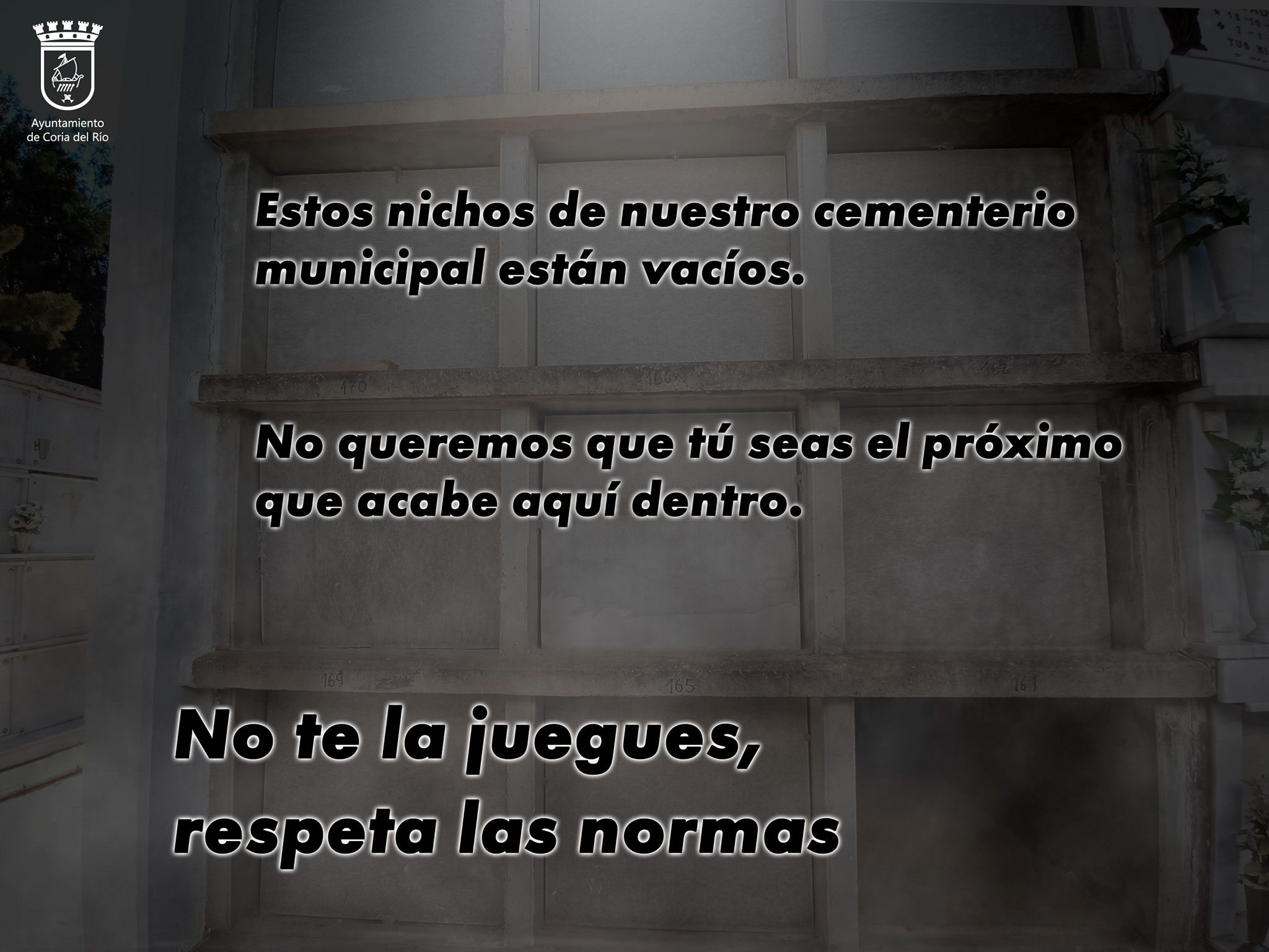 Campaña del Ayuntamiento de Coria del Río para concienciar sobre el peligro del coronavirus.