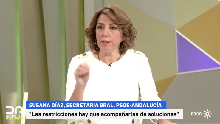 La secretaria general del PSOE andaluz, Susana Díaz, en Canal Sur.