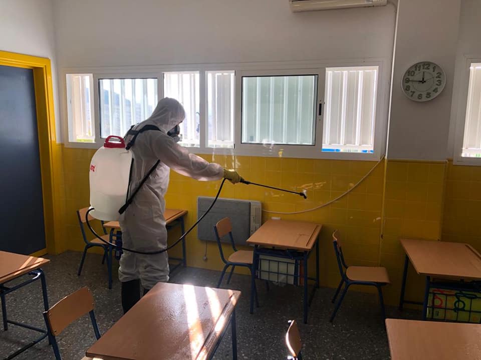 Jerez invierte 1,2 millones en la desinfección de los colegios para prevenir contagios por covid