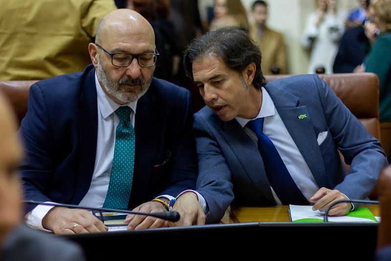 Alejandro Hernández (i), en el Parlamento andaluz, en una imagen de archivo. Autor: Vox