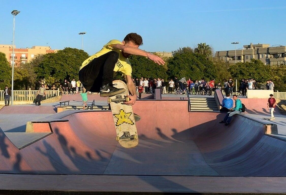 Un 'skater' en el skate park de Chapín, en una imagen de archivo.