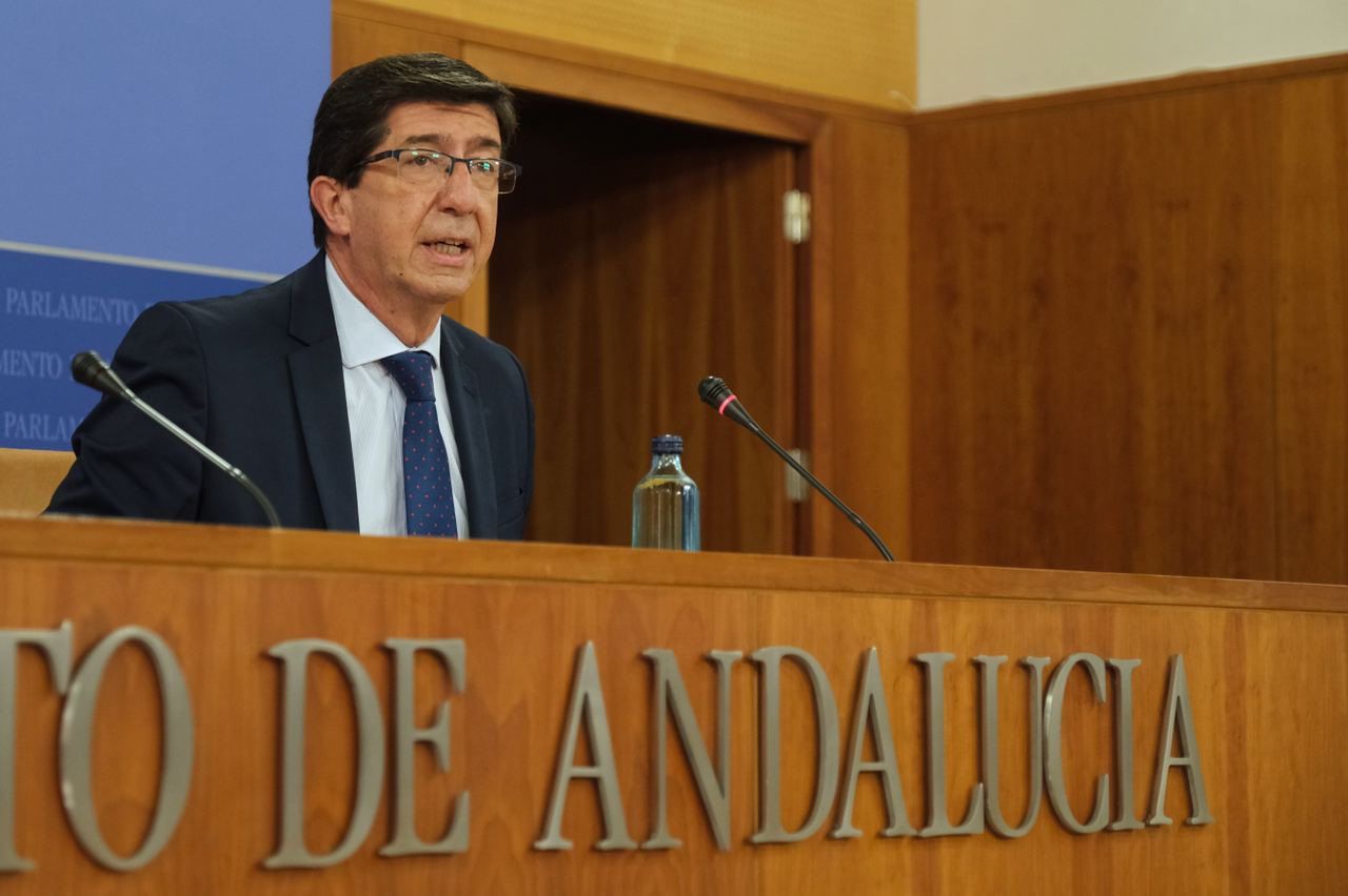 Juan Marín, en rueda de prensa este miércoles. FOTO: Junta