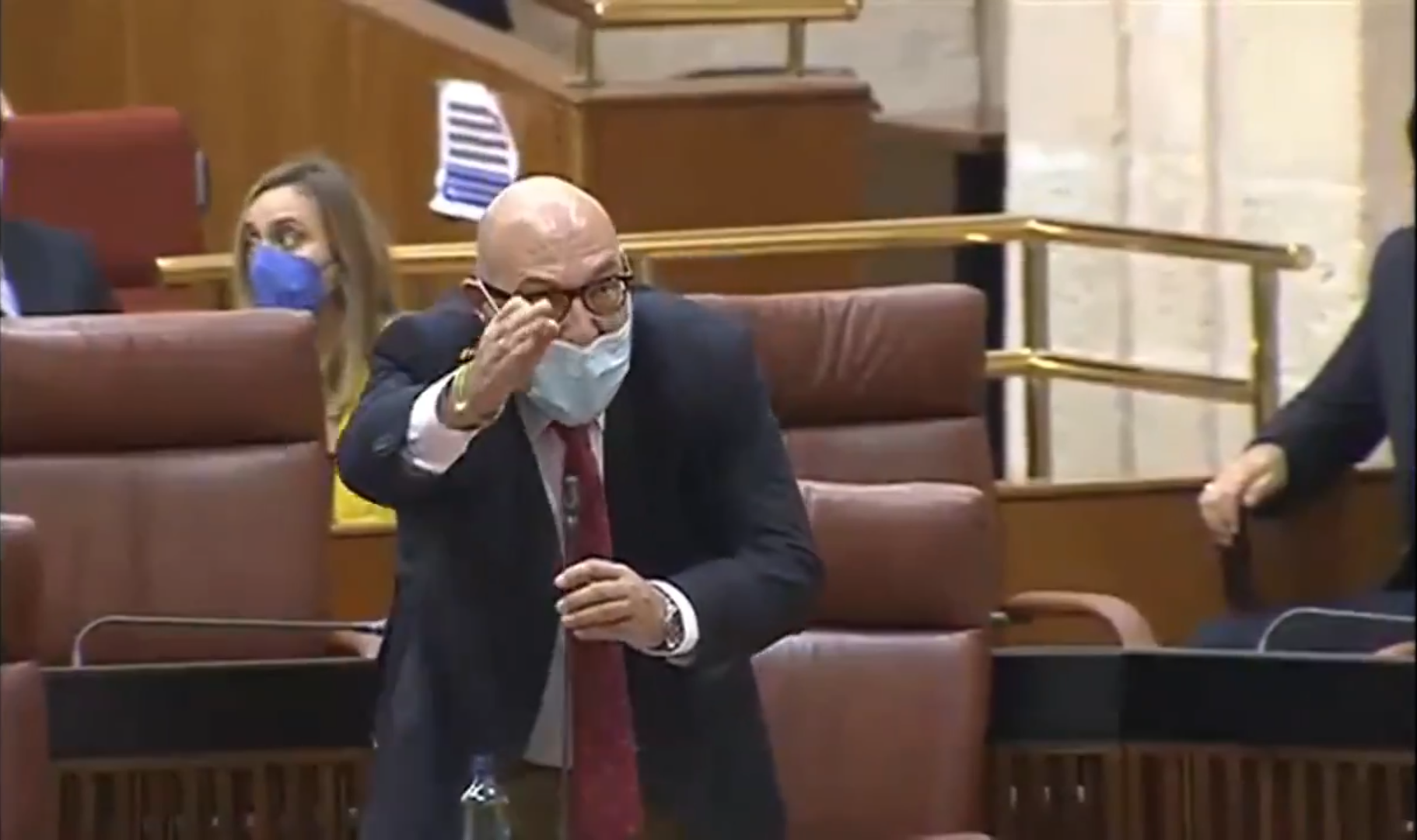 Alejandro Hernández, de Vox, durante su polémica intervención.