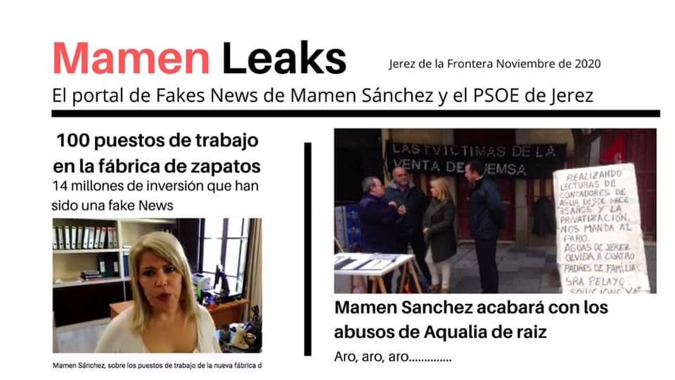 El portal 'Mamen leaks' lanzado por NNGG Jerez.