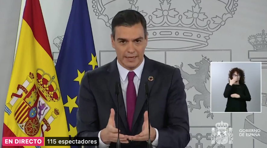 El presidente del Gobierno, Pedro Sánchez, en rueda de prensa.