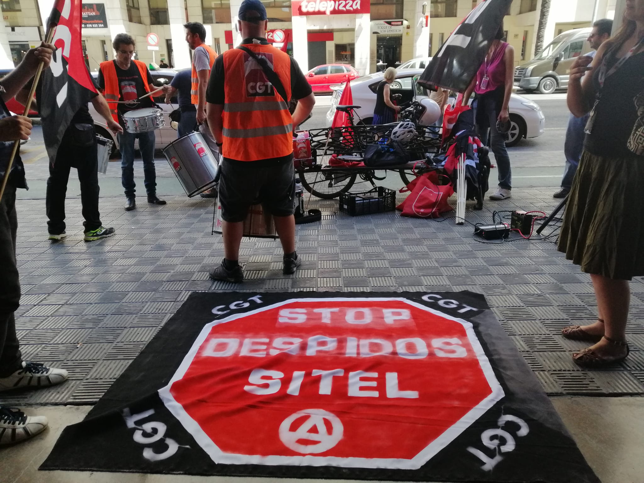 Una concentración, contra los despidos en Sitel, en una imagen de archivo.