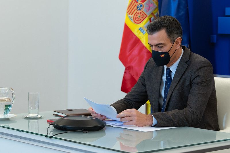 El presidente del Gobierno, Pedro Sánchez, en rueda de prensa.