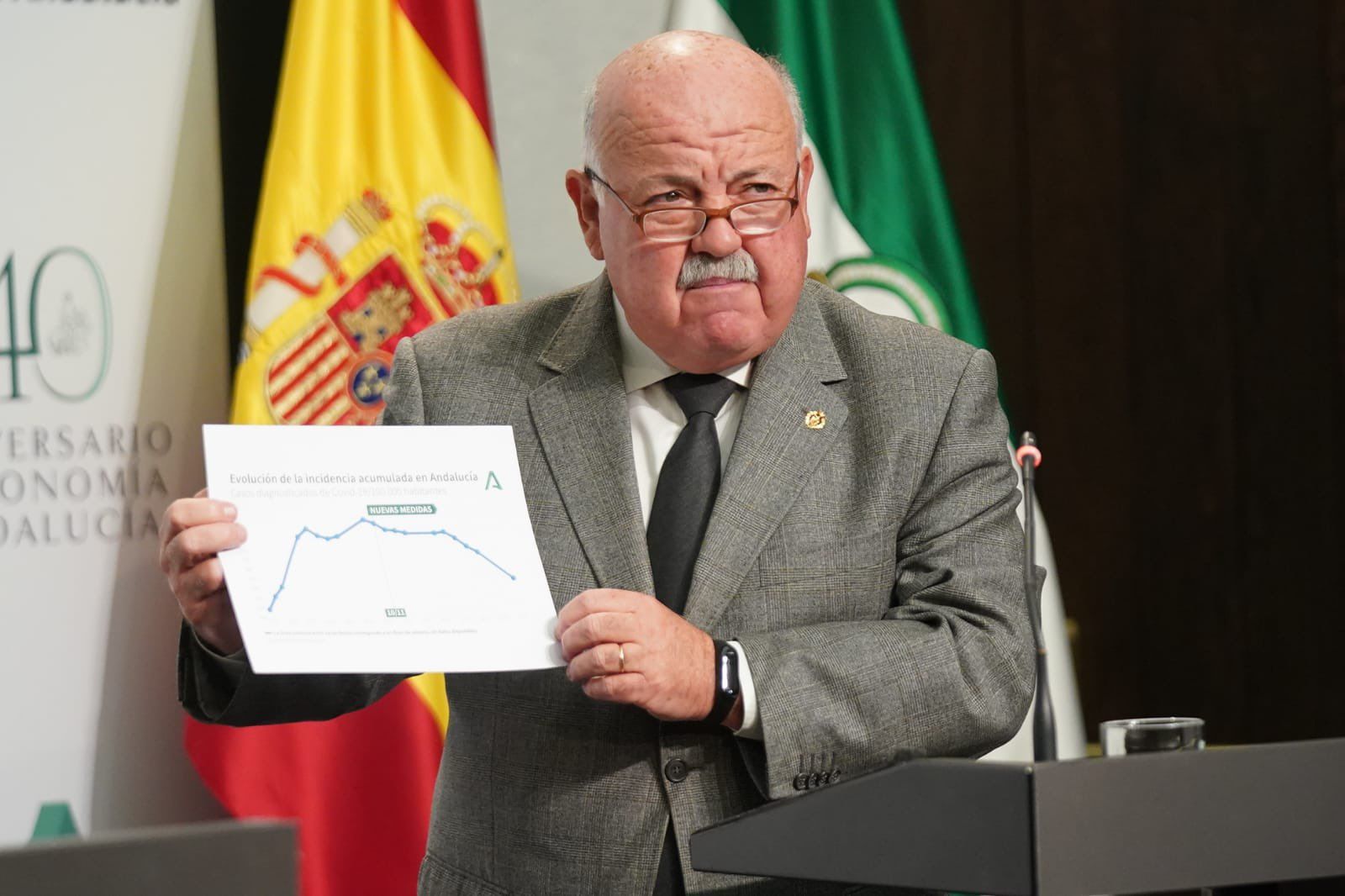 Jesús Aguirre, consejero de Salud, en un evento reciente. FOTO: Junta