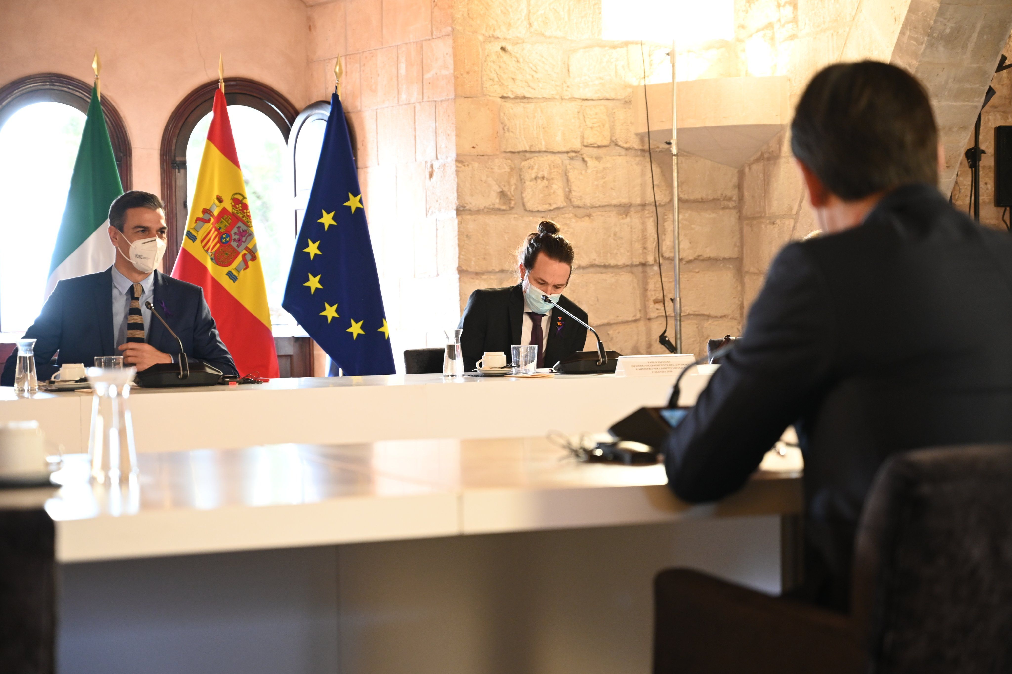 Pedro Sánchez y Pablo Iglesias, este miércoles. FOTO: Moncloa