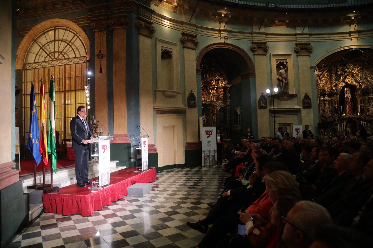 Rajoy en el cierre de los actos conmemorativos de los 150 años del Diario de Cádiz, en el Oratorio de San Felipe.