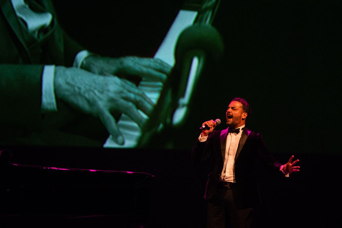 Jesús Méndez, durante su participación en el homenaje a Manuel Alejandro, este pasado sábado en Villamarta.