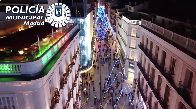 Imágenes del vídeo publicado por la Policía Municipal de Madrid en redes sociales.