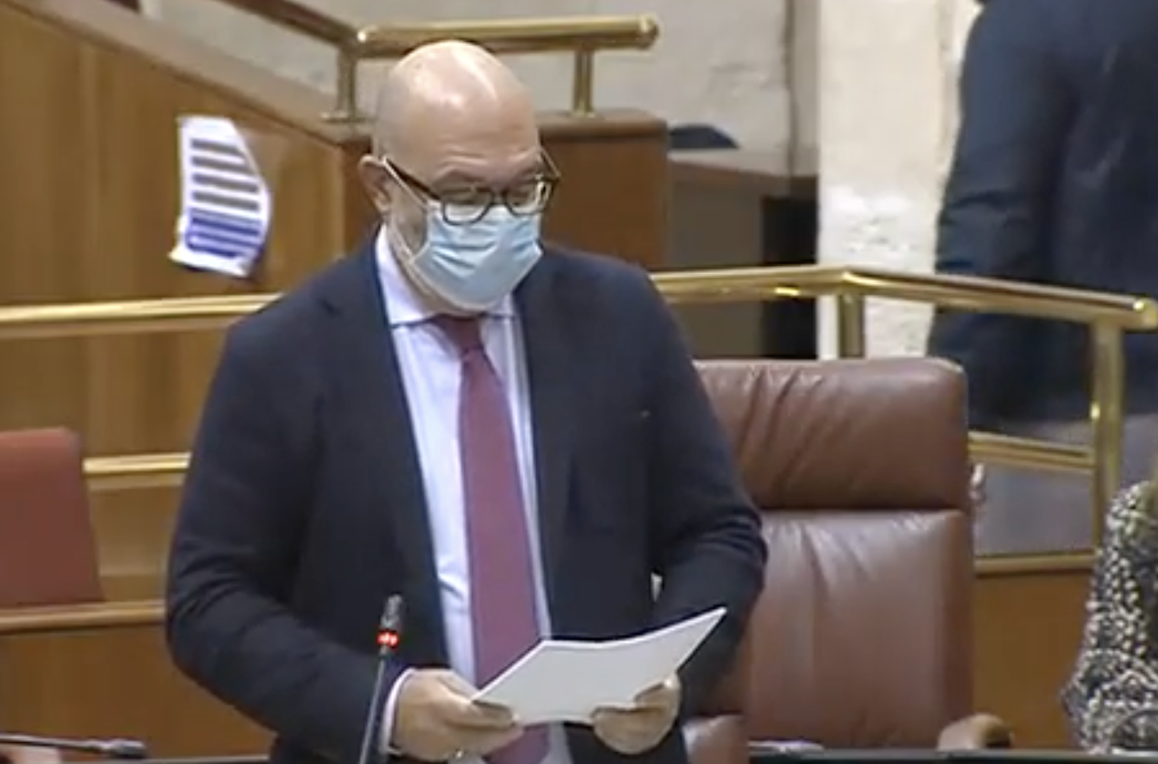 Alejandro Hernández, este jueves en el Parlamento andaluz.