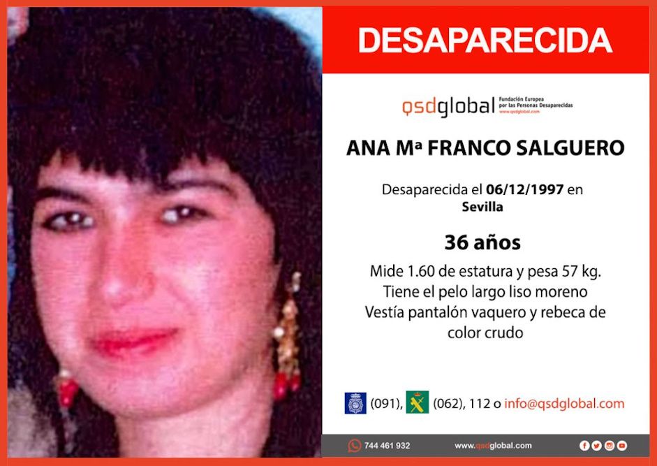 Ana María Franco Salguero desapareció en 1.997.