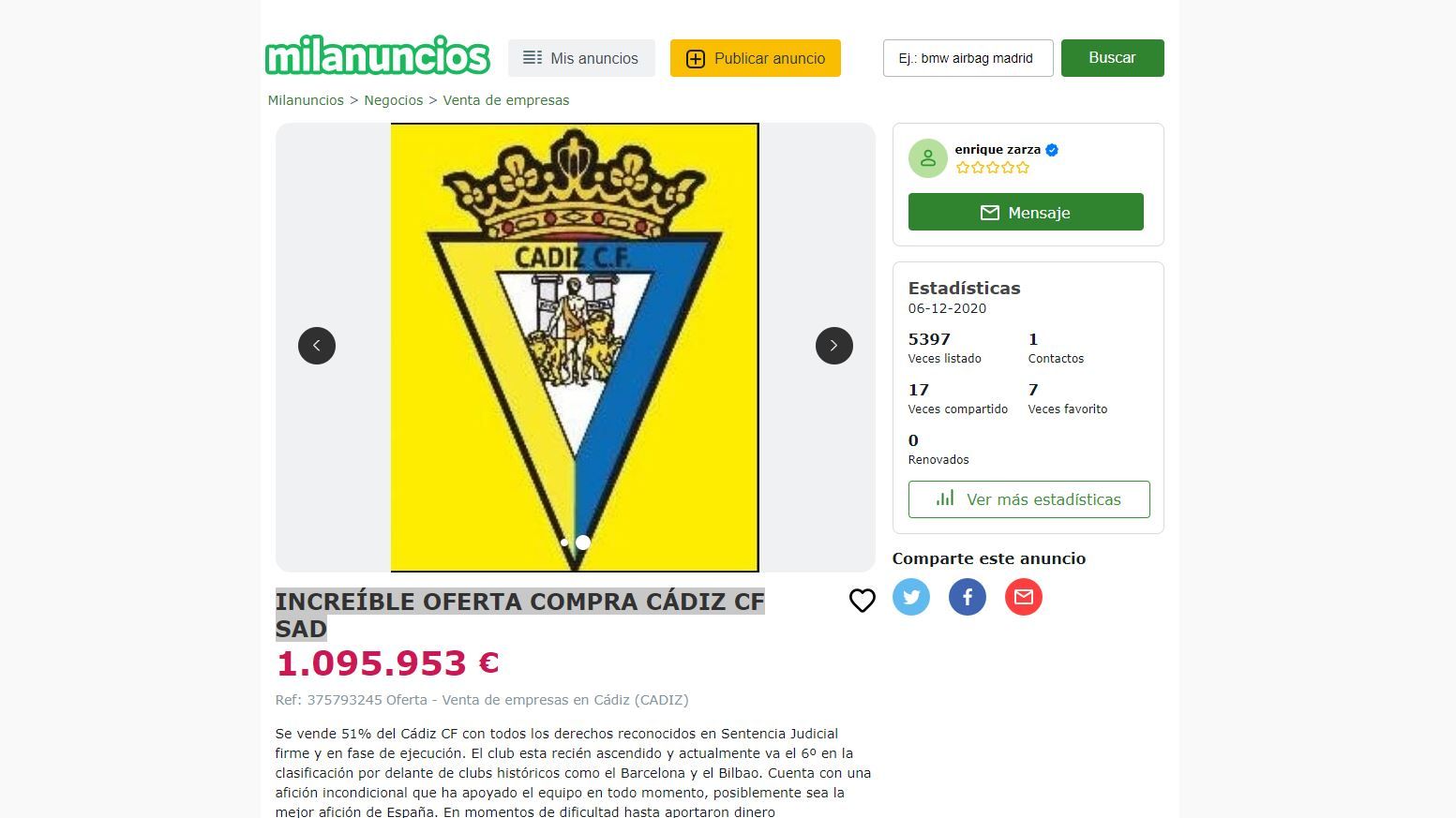 Imagen del portal 'Milanuncios'. 