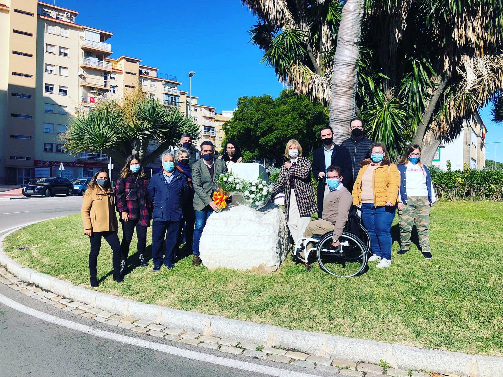 Saldaña junto a Pelayo, en un acto por el día de la Constitución.