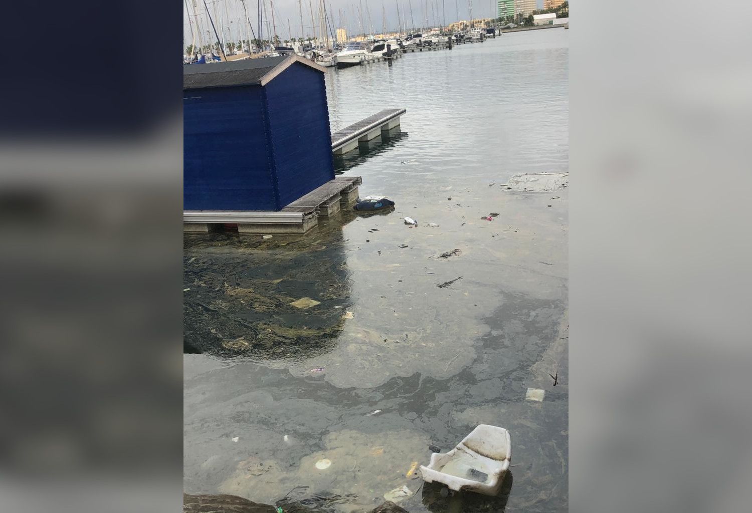 Aceites en el puerto de La Alcaidesa de La Línea. FOTO: Verdemar