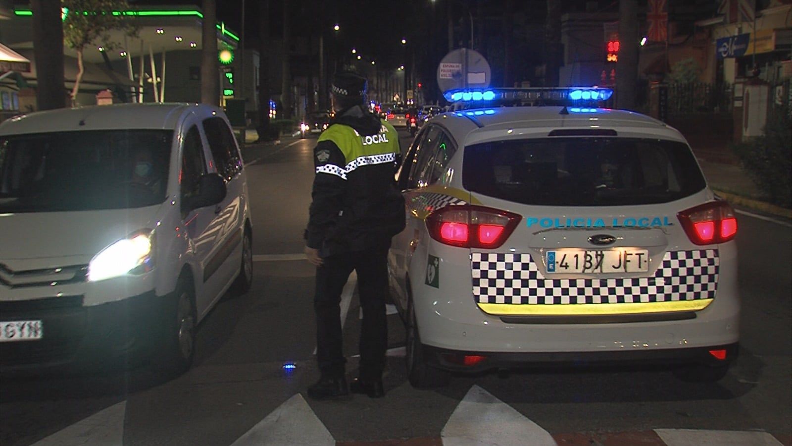 Un control policial en El Viso del Alcor.