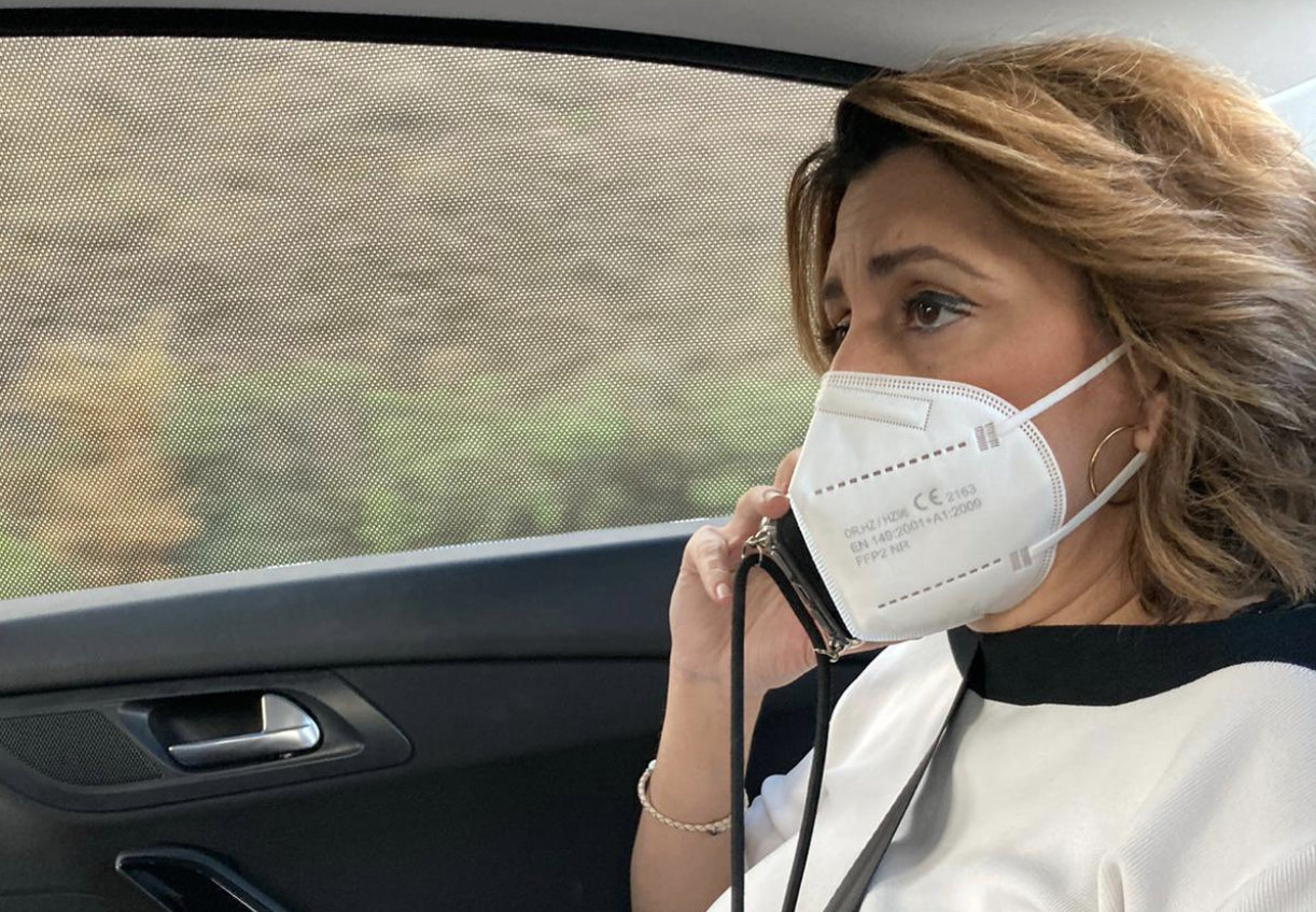 Susana Díaz, este martes, camino de un acto en Alcalá la Real. Susana Díaz, este martes, camino de un acto en Alcalá la Real.