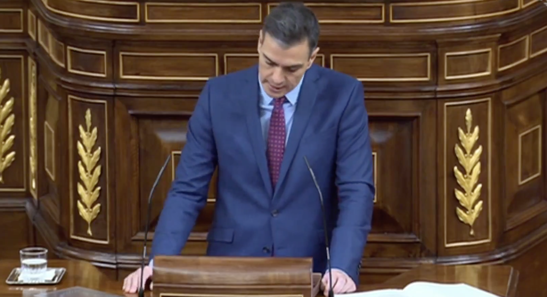 El presidente del Gobierno, Pedro Sánchez, en el Congreso.