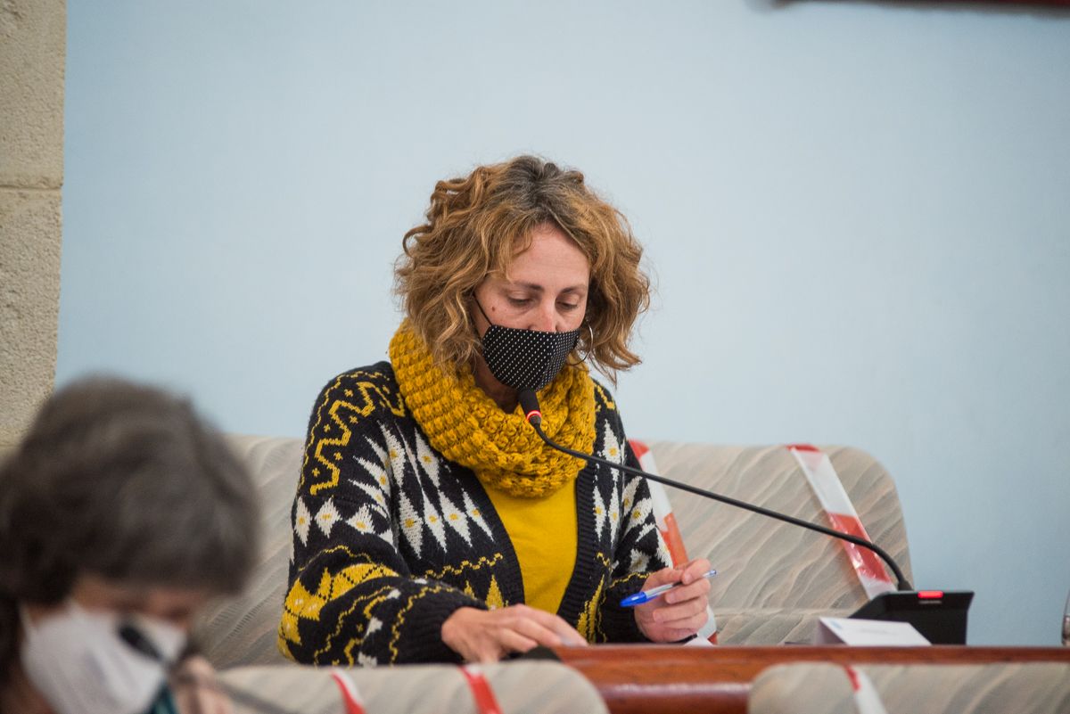 Ángeles 'Kika' González, portavoz de Ganemos Jerez, durante el último pleno.