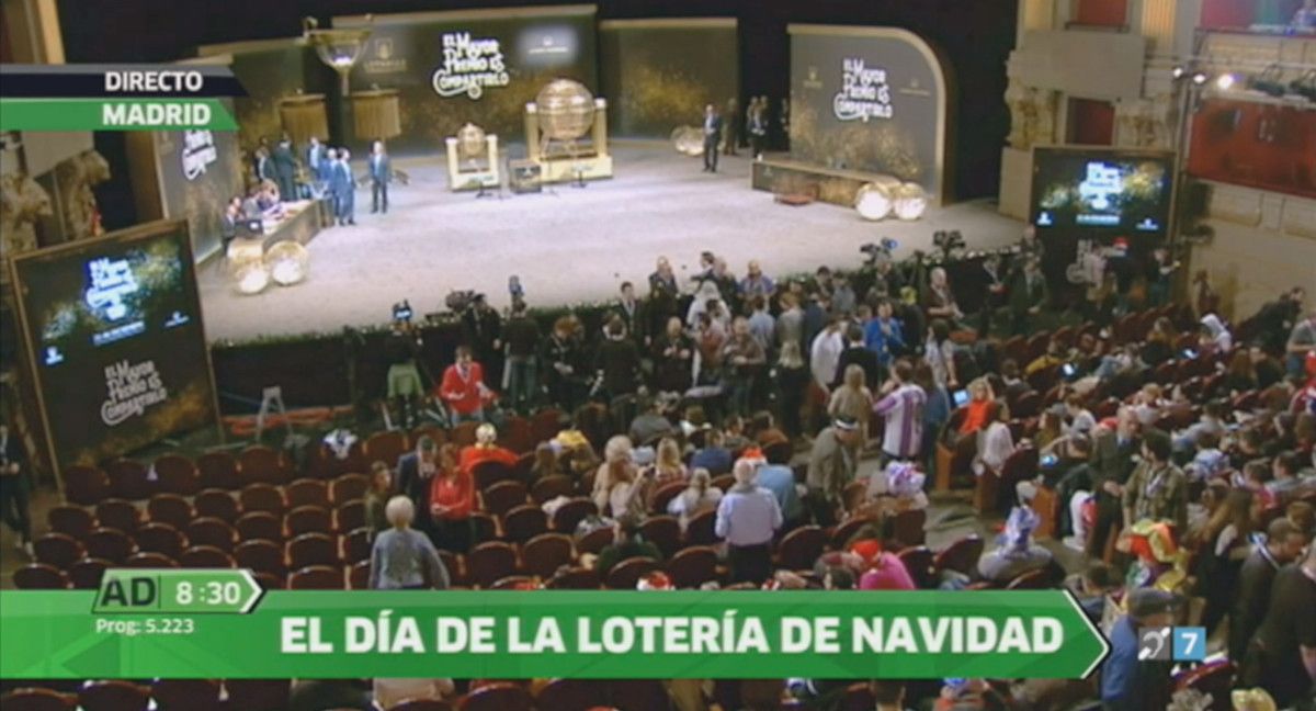 Emisión del Sorteo de Navidad en Canal Sur, en una imagen de años anteriores. Emisión del Sorteo de Navidad en Canal Sur, en una imagen de años anteriores.