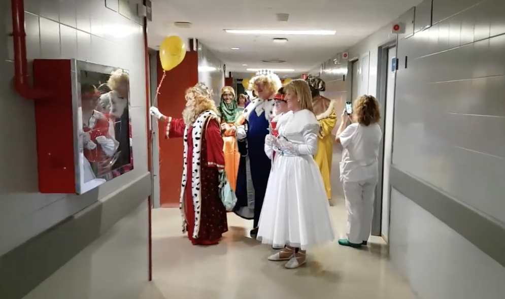 Los Reyes Magos en el Hospital Virgen del Rocío, en una imagen de 2019.