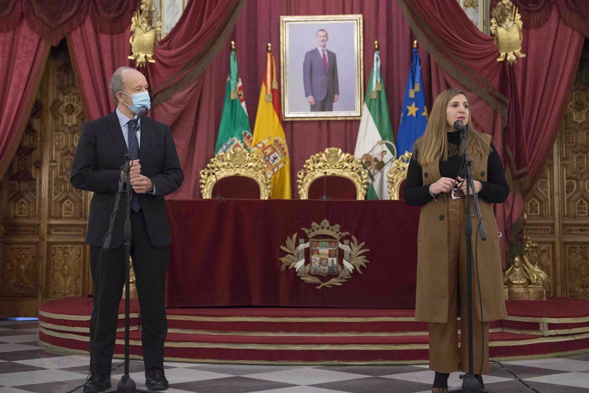 Juan Carlos Campo e Irene García en Diputación, este miércoles.
