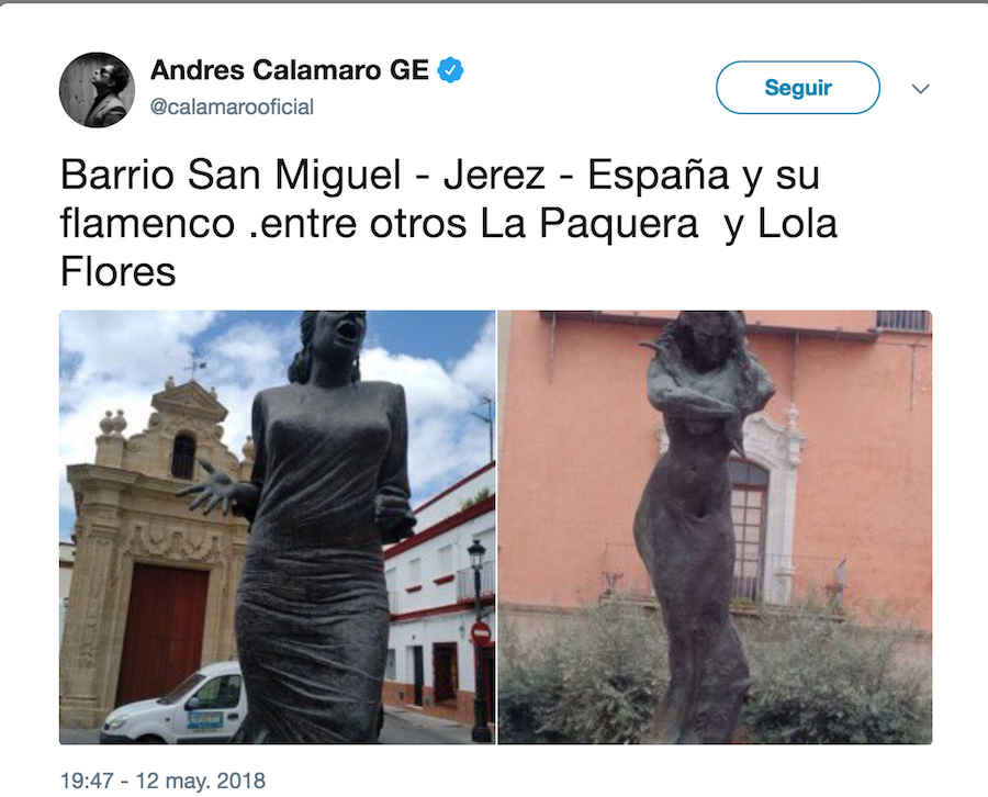 Captura del tuit de Andrés Calamaro.
