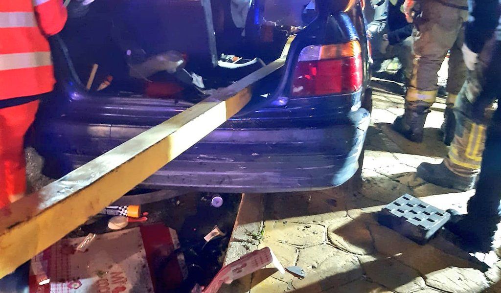 El coche siniestrado, tras el accidente.