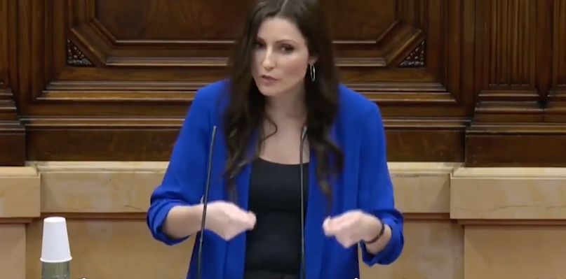 Lorena Roldán, en el Parlament de Cataluña, donde era portavoz de Cs.