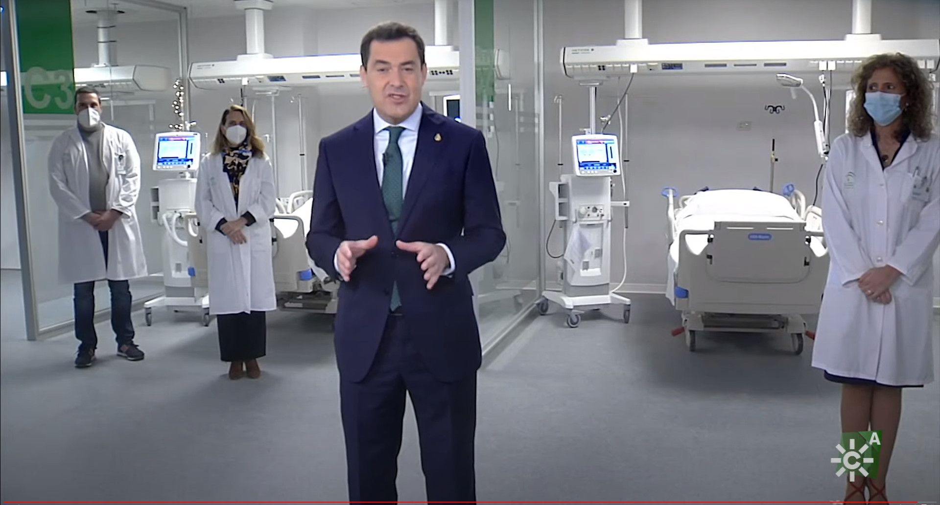 Bonilla da su discurso de fin de año desde un hospital: "Es símbolo de la importancia de la sanidad pública"