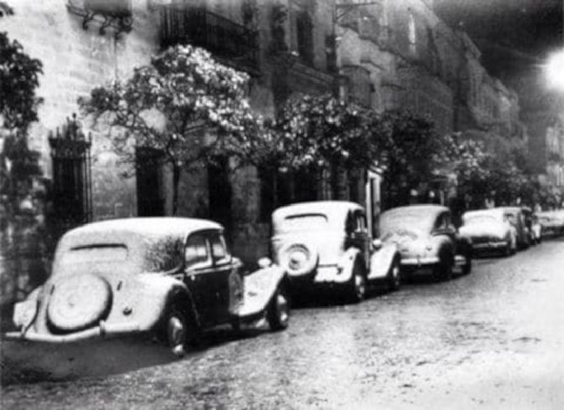 Nieve en Jerez en 1954, la última vez que lo hizo en el núcleo urbano.