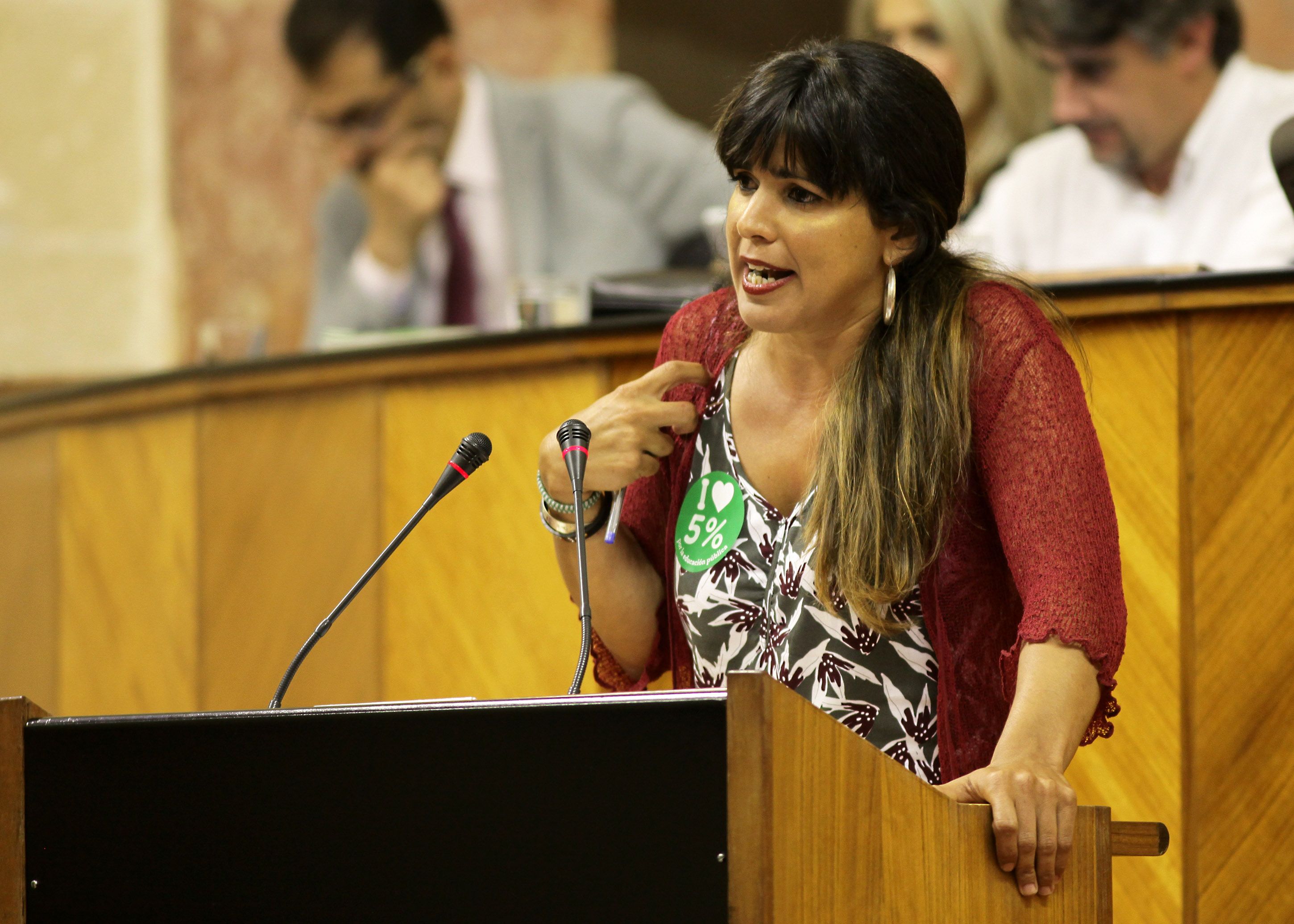 Teresa Rodríguez, en una pasada intervención en el Parlamento andaluz. Autor: Parlamento