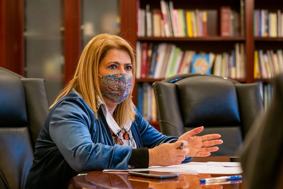 Mamen Sánchez, en un despacho del Ayuntamiento, durante la entrevista. AUTOR: MANU GARCÍA