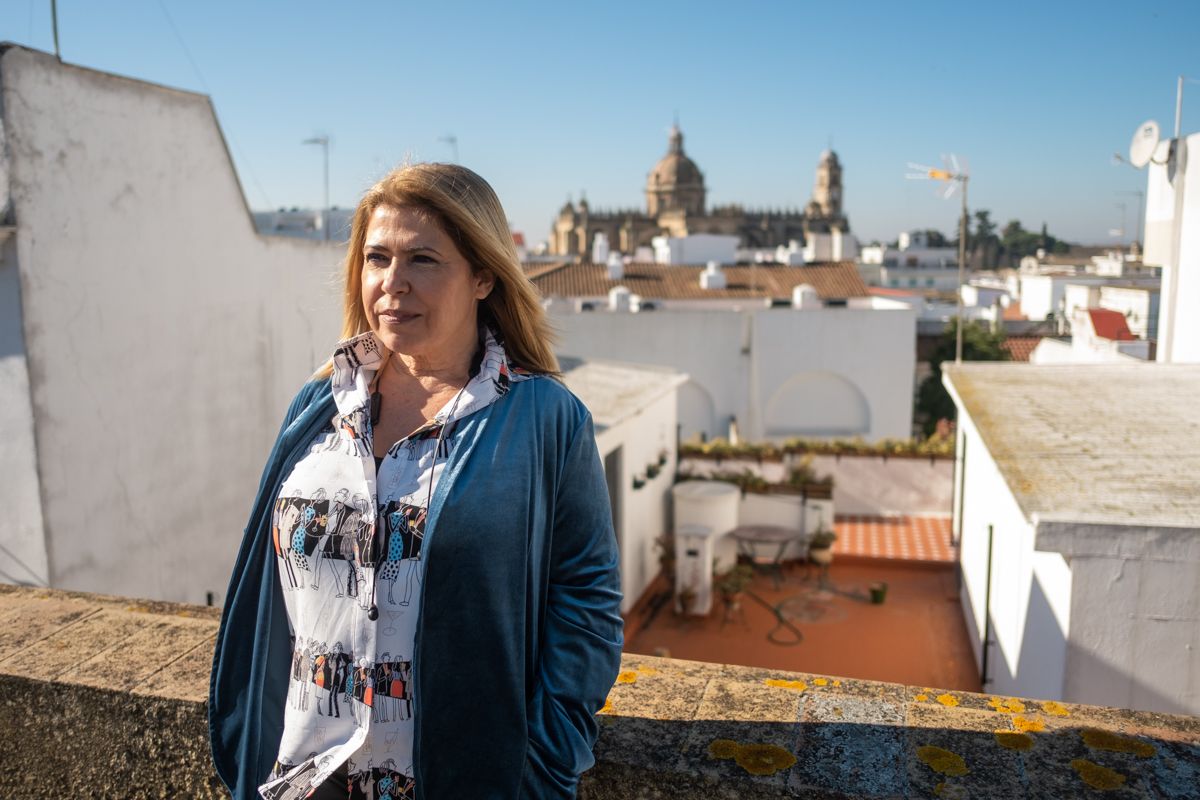 La alcaldesa de Jerez, Mamen Sánchez, tras una entrevista concedida a lavozdelsur.es.