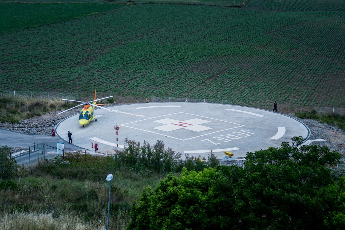 El helipuerto del hospital de Jerez, en una imagen de archivo.