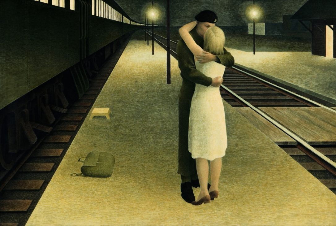 'Soldado y chica en la estación', de Alex Colville.