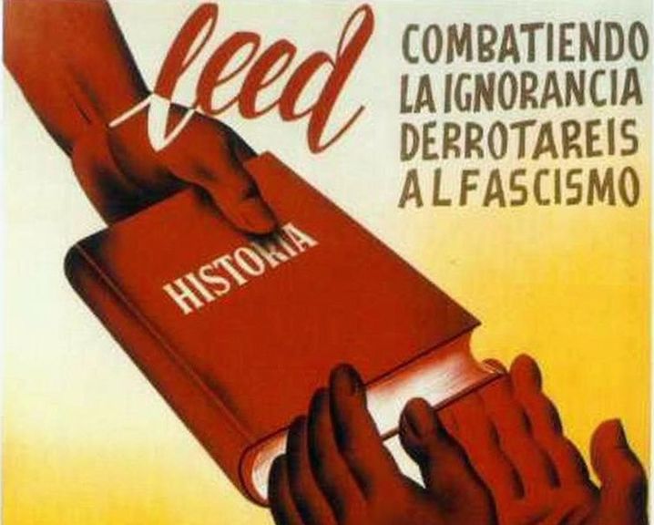 Fragmento de un cartel de propaganda de la II República.