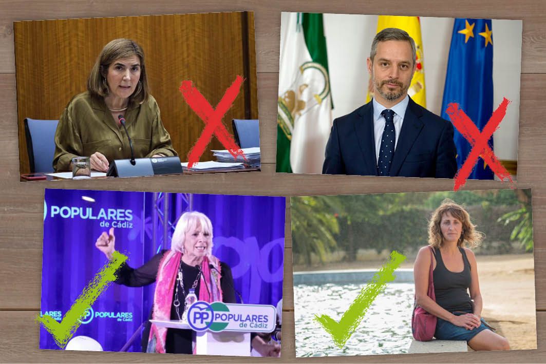Voces y afonías de la semana en lavozdelsur.es. Arriba: Rocío Blanco y Juan Bravo; abajo: Teófila Martínez y Kika González.