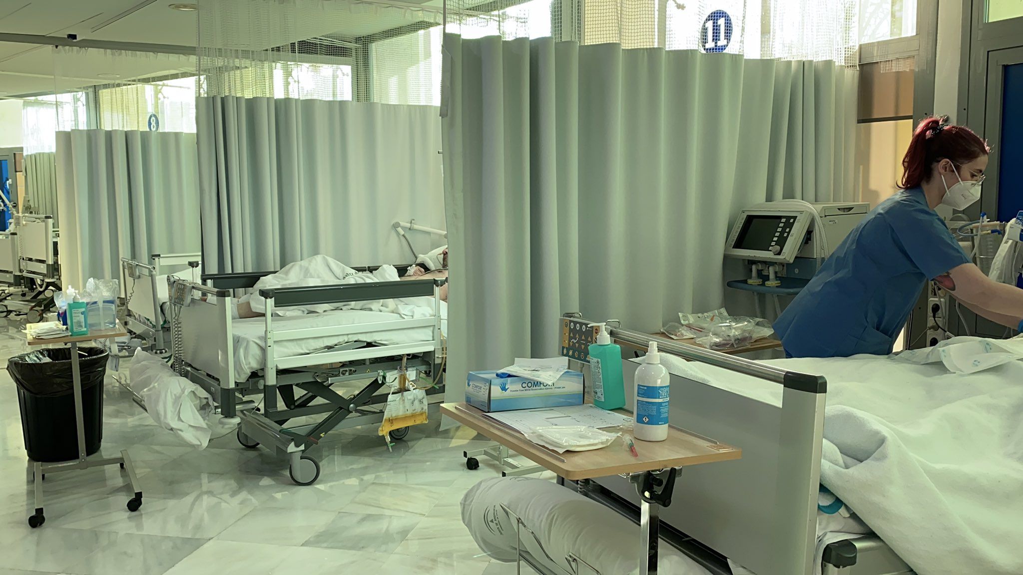 La UCI para covid del Hospital Carlos Haya de Málaga durante la pandemia. FOTO: SAS