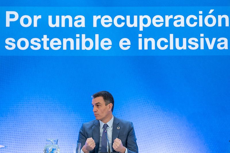 El presidente del Gobierno, Pedro Sánchez, en rueda de prensa.