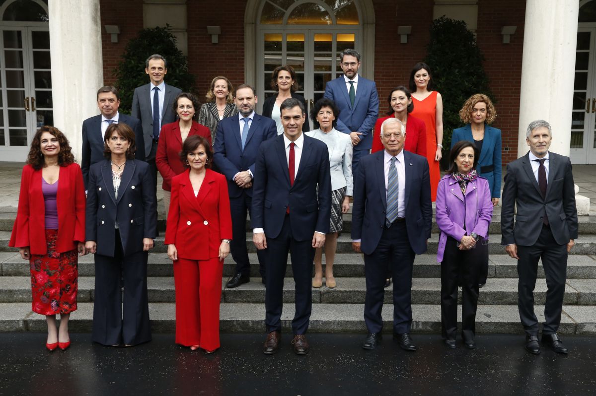 El presidente Pedro Sánchez con los ministros. FOTO: MONCLOA.