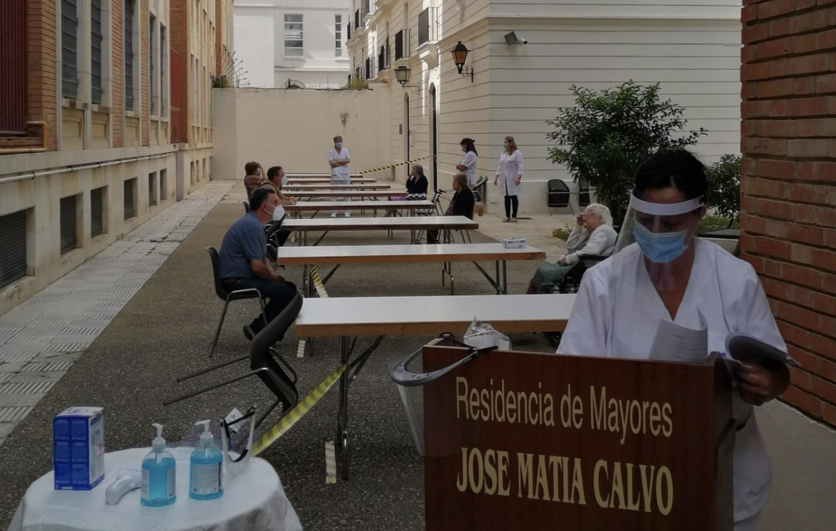 Imagen reciente en el interior de la residencia Matía Calvo en Cádiz.
