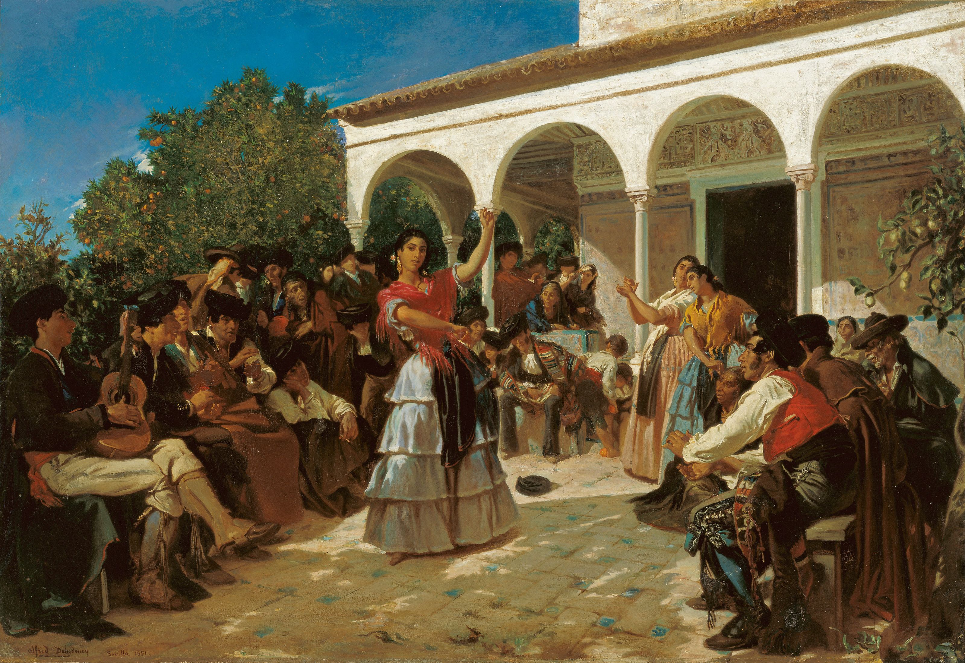 El cuadro 'A Gypsy Dance in the Gardens of the Alcázar, in front of Charles V Pavilio'.