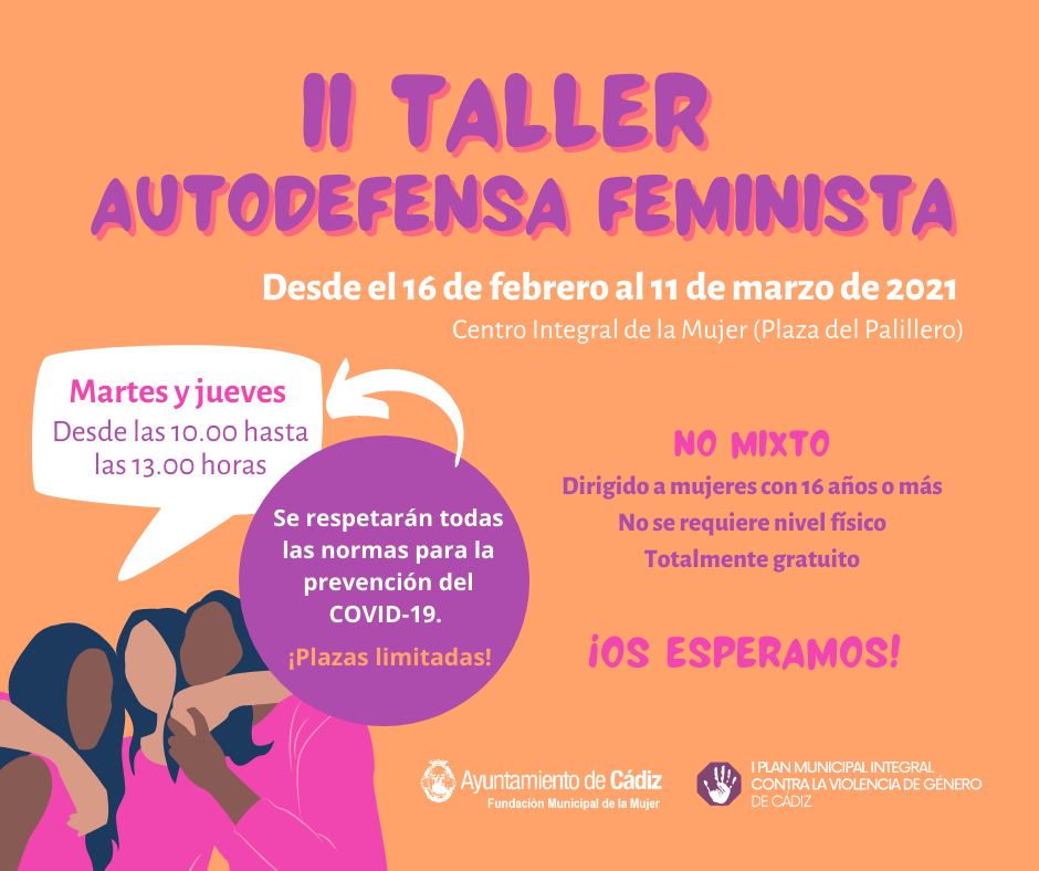 Cartel del taller de autodefensa feminista.