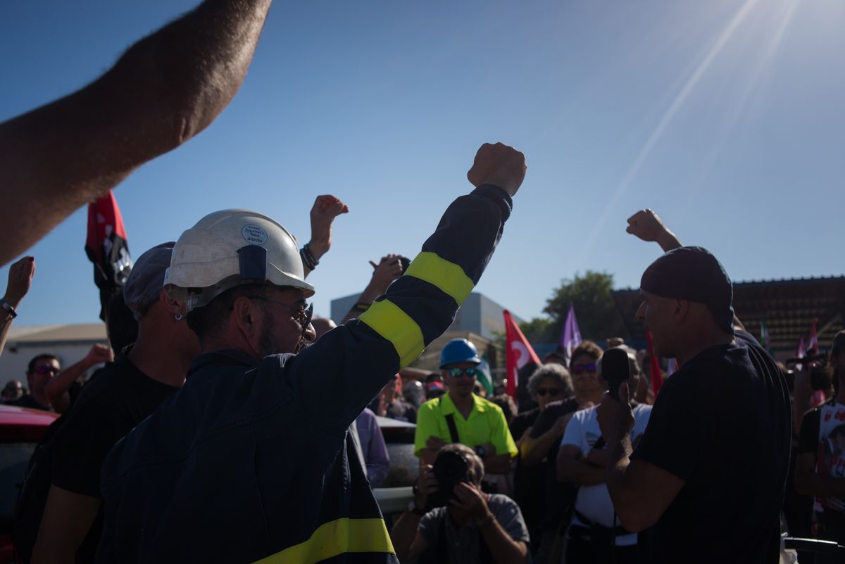 Un momento de la manifestación de los trabajadores del metal celebrada meses atrás. FOTO: MANU GARCÍA