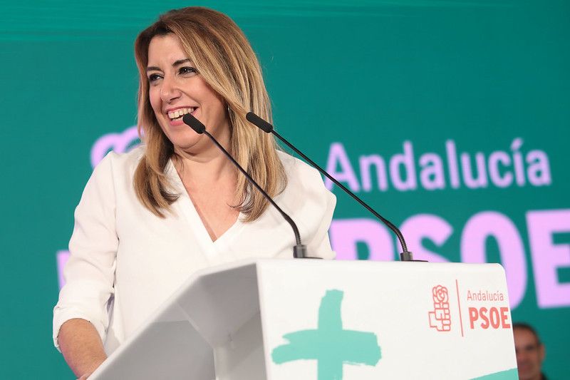 La secretaria general del PSOE andaluz, Susana Díaz, en un mitin.