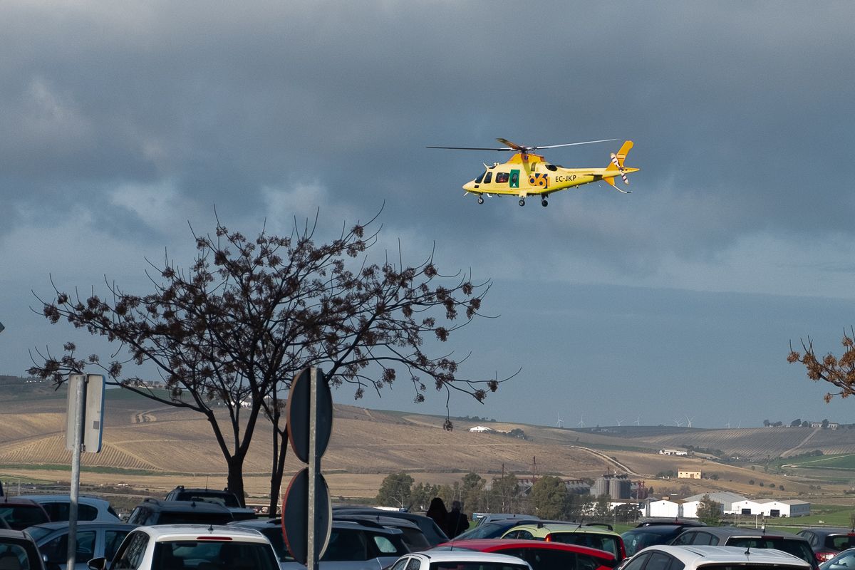 El helicóptero medicalizado del Hospital de Jerez.