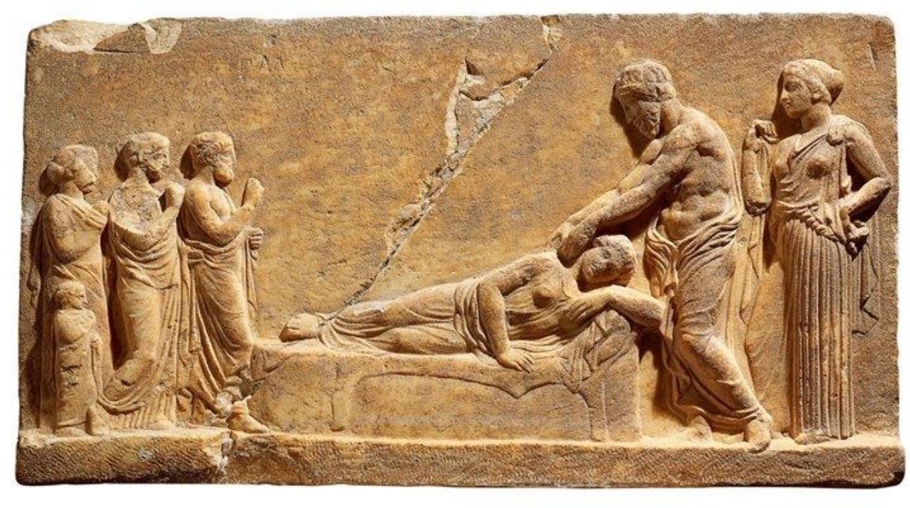 Escena representativa de la incipiente medicina de la Grecia antigua. Foto: Historia National Geographic